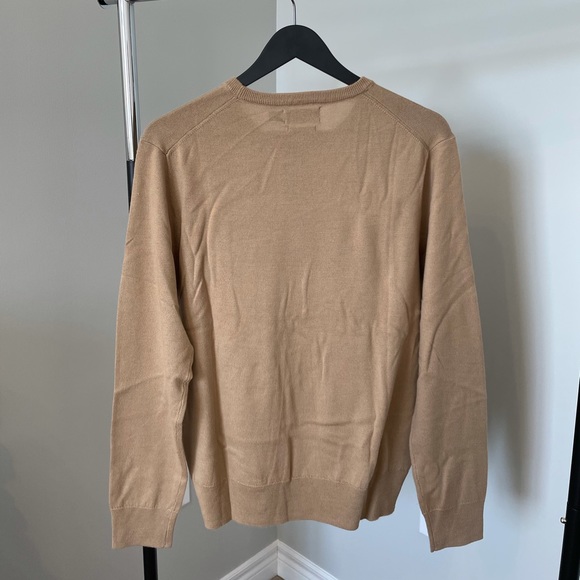 MEN’S Polo Tan Merino Wool Sweater - Picture 2 of 2